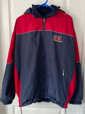 San Francisco Cheneral Vintage Reversible Men's Jacket Size Large Red Black